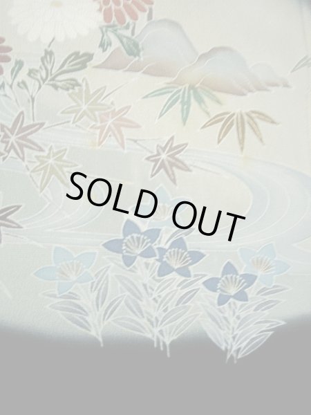 画像17: G0123S 黒留袖 女性用着物 家紋:剣かたばみ シルク(正絹)   黒, 椿 【中古】 【USED】 【リサイクル】 ★★☆☆☆ (17)