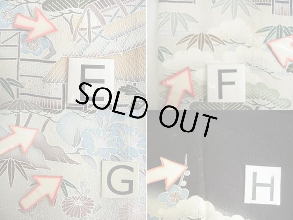 画像22: G0123S 黒留袖 女性用着物 家紋:剣かたばみ シルク(正絹)   黒, 椿 【中古】 【USED】 【リサイクル】 ★★☆☆☆ (22)