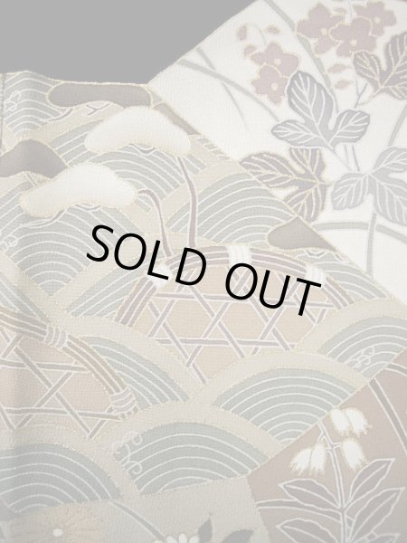 画像17: G0127C 黒留袖 女性用着物 家紋:桐 シルク(正絹)   黒, 紫陽花 【中古】 【USED】 【リサイクル】 ★★★★☆ (17)