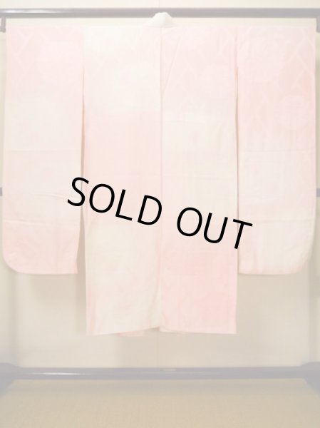 画像2: G0204J じゅばん 女性用着物 半衿付 振袖用 シルク(正絹)  クリーミーな ピンク, ぼかし 【中古】 【USED】 【リサイクル】 ★★★★☆ (2)