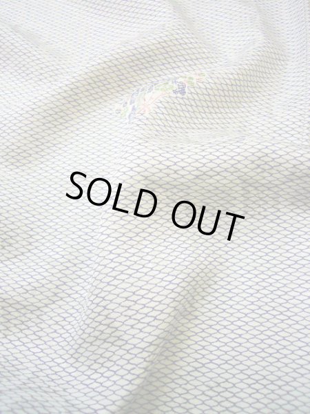 画像9: G0302M 小紋 女性用着物  シルク(正絹)  スモーキーな 白, 花 【中古】 【USED】 【リサイクル】 ★★★☆☆ (9)