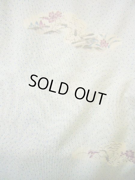 画像4: G0302X 小紋 女性用着物  シルク（正絹）  スモーキーな オフ　ホワイト, 梅 【中古】 【USED】 【リサイクル】 ★★★☆☆ (4)