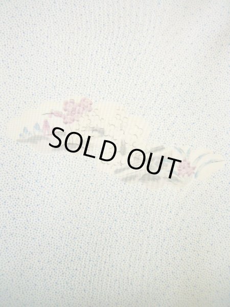 画像7: G0302X 小紋 女性用着物  シルク（正絹）  スモーキーな オフ　ホワイト, 梅 【中古】 【USED】 【リサイクル】 ★★★☆☆ (7)