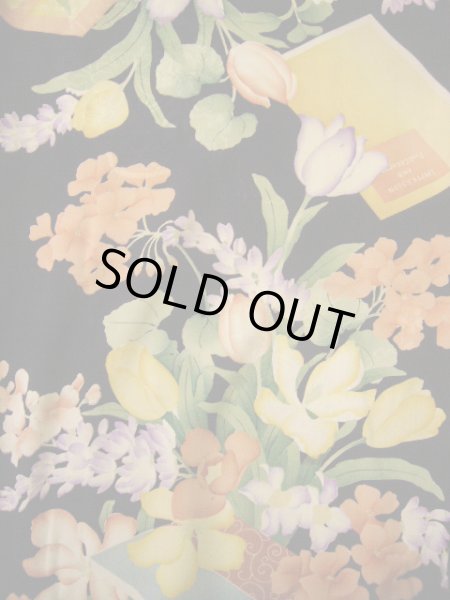 画像3: G0302Z 小紋 女性用着物 金紗縮緬、振袖リメイク シルク(正絹)  ダークな 紫, チューリップ 【中古】 【USED】 【リサイクル】 ★★★☆☆ (3)