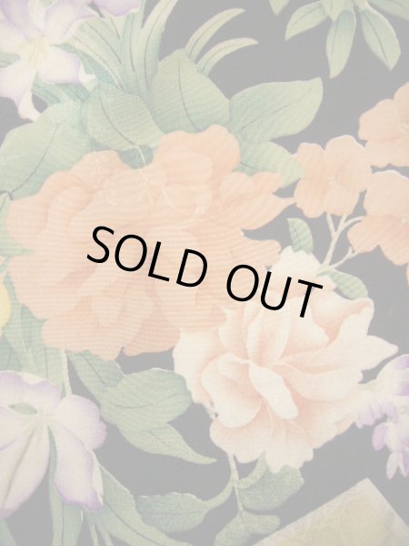 画像11: G0302Z 小紋 女性用着物 金紗縮緬、振袖リメイク シルク(正絹)  ダークな 紫, チューリップ 【中古】 【USED】 【リサイクル】 ★★★☆☆ (11)