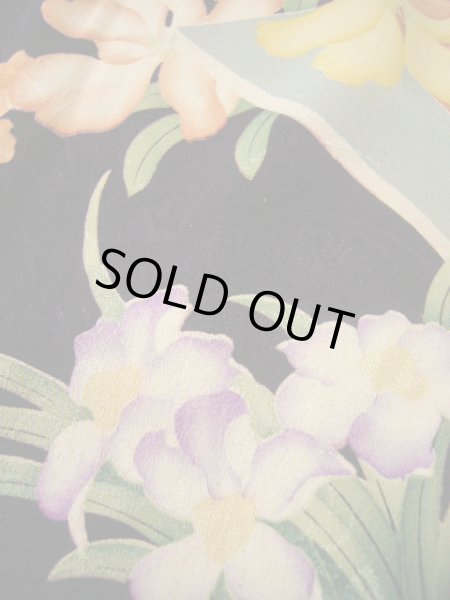 画像14: G0302Z 小紋 女性用着物 金紗縮緬、振袖リメイク シルク(正絹)  ダークな 紫, チューリップ 【中古】 【USED】 【リサイクル】 ★★★☆☆ (14)