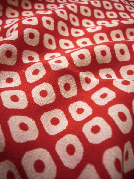 画像5: G0415Q じゅばん 女児用着物 子ども用、金紗 シルク(正絹)   赤, かのこ 【中古】 【USED】 【リサイクル】 ★★★☆☆ (5)