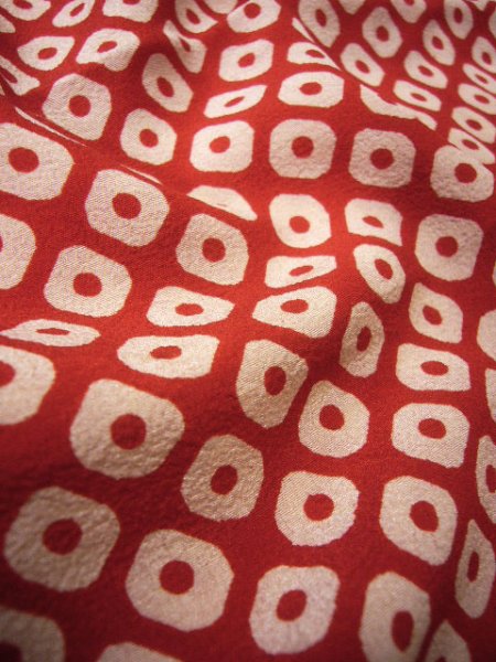 画像6: G0415Q じゅばん 女児用着物 子ども用、金紗 シルク(正絹)   赤, かのこ 【中古】 【USED】 【リサイクル】 ★★★☆☆ (6)