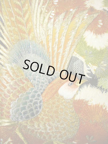 画像7: G0508H 黒留袖 女性用着物 家紋:桐 シルク(正絹)   黒, 雉 【中古】 【USED】 【リサイクル】 ★☆☆☆☆ (7)