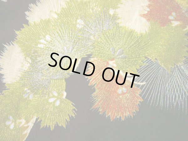 画像12: G0508H 黒留袖 女性用着物 家紋:桐 シルク(正絹)   黒, 雉 【中古】 【USED】 【リサイクル】 ★☆☆☆☆ (12)