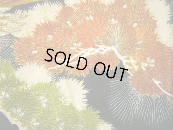 画像15: G0508H 黒留袖 女性用着物 家紋:桐 シルク(正絹)   黒, 雉 【中古】 【USED】 【リサイクル】 ★☆☆☆☆ (15)