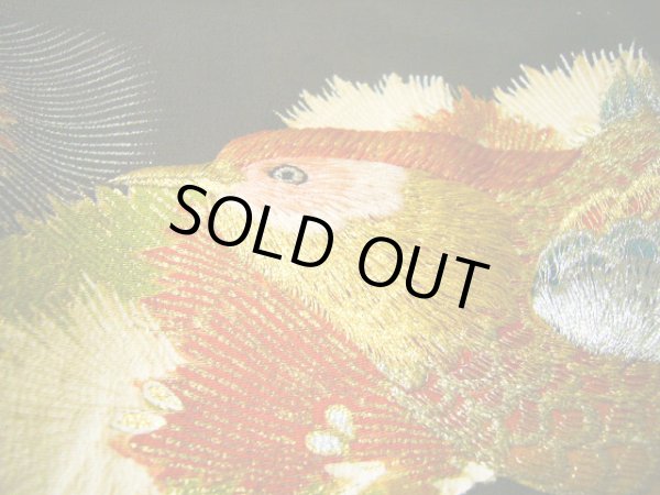 画像18: G0508H 黒留袖 女性用着物 家紋:桐 シルク(正絹)   黒, 雉 【中古】 【USED】 【リサイクル】 ★☆☆☆☆ (18)