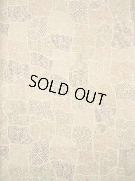 画像3: G0526U 小紋 女性用着物 染大島紬 シルク（正絹）  クリーミーな ベージュ, 抽象的模様 【中古】 【USED】 【リサイクル】 ★★★☆☆ (3)