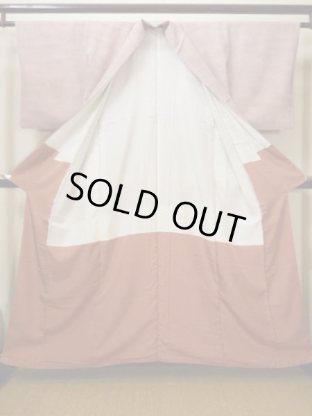 画像2: G0527R 小紋 女性用着物   シルク(正絹)  スモーキーな ピンク, ぼかし 【中古】 【USED】 【リサイクル】 ★★★★☆ (2)