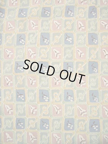 画像3: G0527T 小紋 女性用着物  ちりめん シルク(正絹)  スモーキーな グリーン(緑), 花 スモーキーな【中古】 【USED】 【リサイクル】 ★★★☆☆ (3)