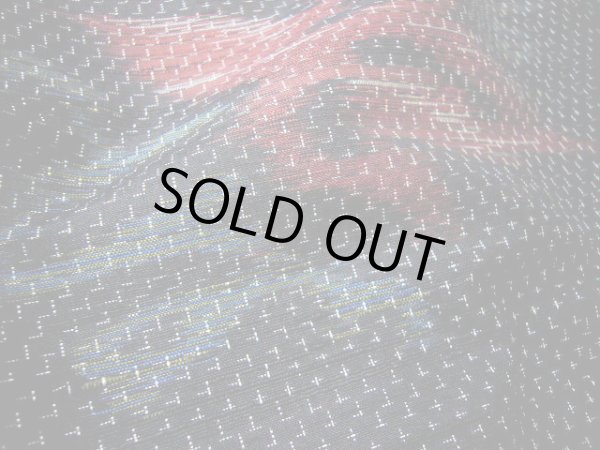 画像6: G0601D 紬 女性用着物  シルク(正絹)  スモーキーな 黒, 花 【中古】 【USED】 【リサイクル】 ★★★★☆ (6)