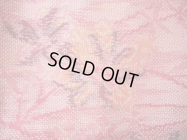 画像5: G0601Y 十日町紬 女性用着物  シルク(正絹)   ピンク, 花 【中古】 【USED】 【リサイクル】 ★★★☆☆ (5)