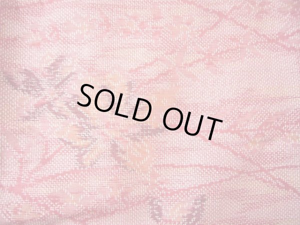 画像6: G0601Y 十日町紬 女性用着物  シルク(正絹)   ピンク, 花 【中古】 【USED】 【リサイクル】 ★★★☆☆ (6)