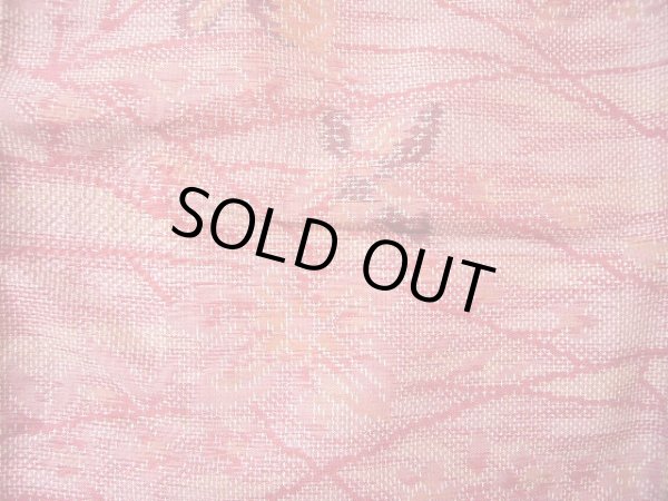 画像7: G0601Y 十日町紬 女性用着物  シルク(正絹)   ピンク, 花 【中古】 【USED】 【リサイクル】 ★★★☆☆ (7)