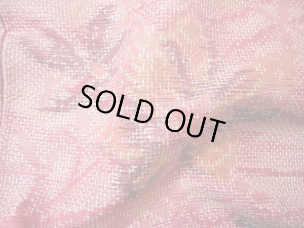 画像10: G0601Y 十日町紬 女性用着物  シルク(正絹)   ピンク, 花 【中古】 【USED】 【リサイクル】 ★★★☆☆ (10)