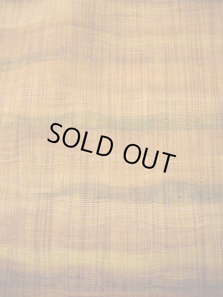 画像6: G0602C 紬 女性用着物  シルク(正絹) 薄い 茶色がかった オレンジ, 縞 【中古】 【USED】 【リサイクル】 ★★★★☆ (6)