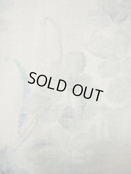 画像7: G0602E 紬 女性用着物  シルク(正絹) 淡い 青みのある グレー(灰色), 花 【中古】 【USED】 【リサイクル】 ★★★★☆ (7)