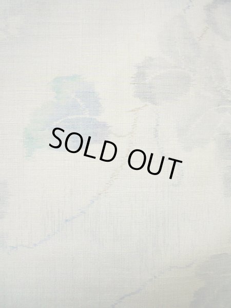 画像8: G0602E 紬 女性用着物  シルク(正絹) 淡い 青みのある グレー(灰色), 花 【中古】 【USED】 【リサイクル】 ★★★★☆ (8)