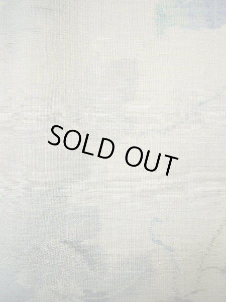 画像9: G0602E 紬 女性用着物  シルク(正絹) 淡い 青みのある グレー(灰色), 花 【中古】 【USED】 【リサイクル】 ★★★★☆ (9)