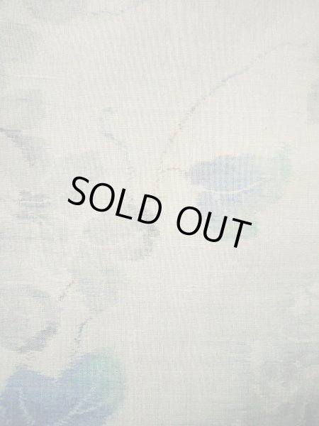 画像10: G0602E 紬 女性用着物  シルク(正絹) 淡い 青みのある グレー(灰色), 花 【中古】 【USED】 【リサイクル】 ★★★★☆ (10)