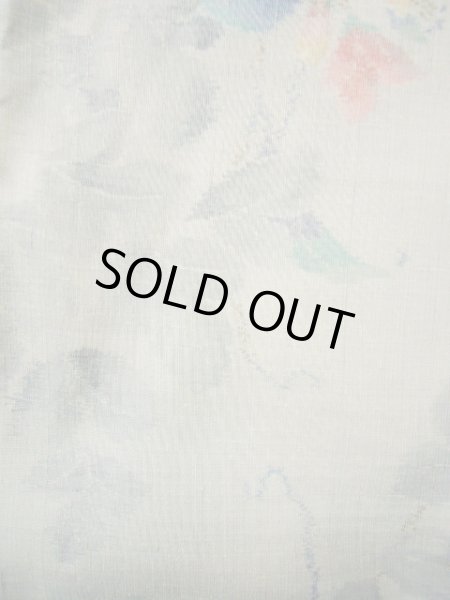 画像12: G0602E 紬 女性用着物  シルク(正絹) 淡い 青みのある グレー(灰色), 花 【中古】 【USED】 【リサイクル】 ★★★★☆ (12)