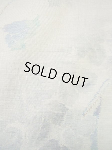 画像13: G0602E 紬 女性用着物  シルク(正絹) 淡い 青みのある グレー(灰色), 花 【中古】 【USED】 【リサイクル】 ★★★★☆ (13)