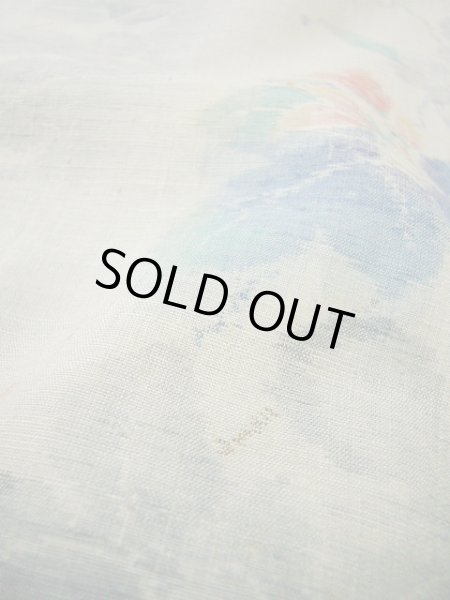 画像16: G0602E 紬 女性用着物  シルク(正絹) 淡い 青みのある グレー(灰色), 花 【中古】 【USED】 【リサイクル】 ★★★★☆ (16)