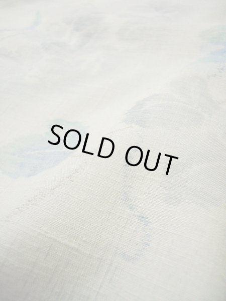 画像17: G0602E 紬 女性用着物  シルク(正絹) 淡い 青みのある グレー(灰色), 花 【中古】 【USED】 【リサイクル】 ★★★★☆ (17)