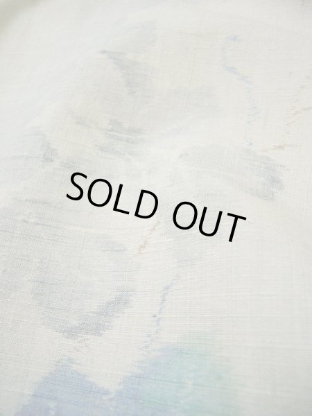 画像20: G0602E 紬 女性用着物  シルク(正絹) 淡い 青みのある グレー(灰色), 花 【中古】 【USED】 【リサイクル】 ★★★★☆ (20)