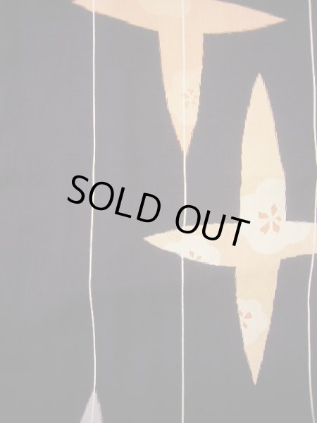 画像5: G0602F 小紋 女性用着物  シルク(正絹)  ダークな 紫, 十字 【中古】 【USED】 【リサイクル】 ★☆☆☆☆ (5)