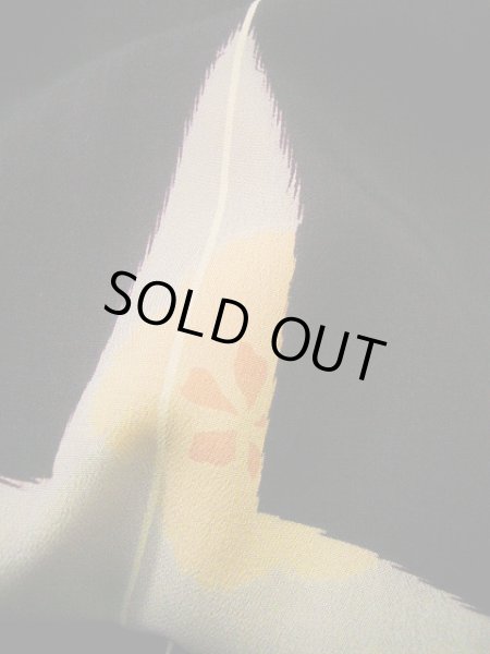 画像10: G0602F 小紋 女性用着物  シルク(正絹)  ダークな 紫, 十字 【中古】 【USED】 【リサイクル】 ★☆☆☆☆ (10)