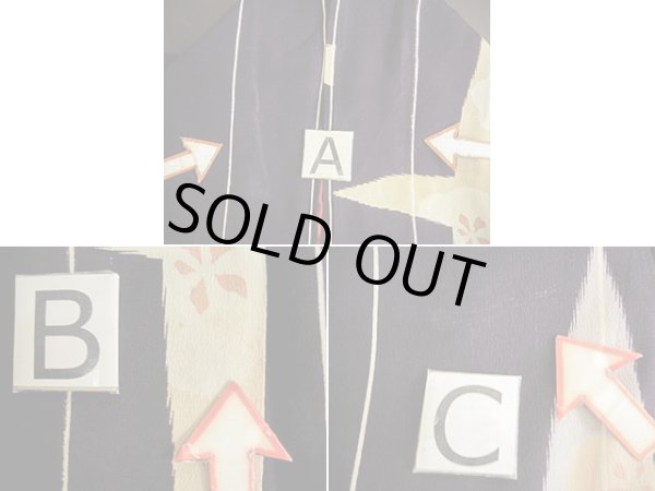 画像12: G0602F 小紋 女性用着物  シルク(正絹)  ダークな 紫, 十字 【中古】 【USED】 【リサイクル】 ★☆☆☆☆ (12)