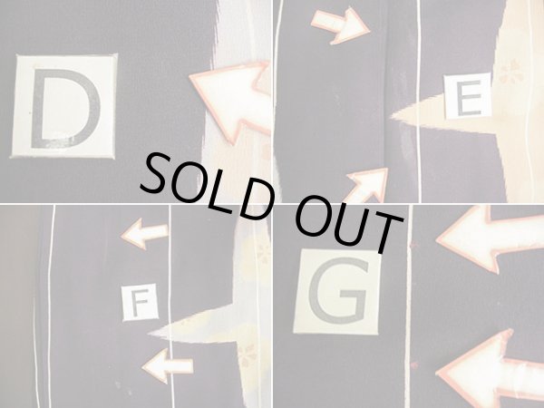 画像13: G0602F 小紋 女性用着物  シルク(正絹)  ダークな 紫, 十字 【中古】 【USED】 【リサイクル】 ★☆☆☆☆ (13)