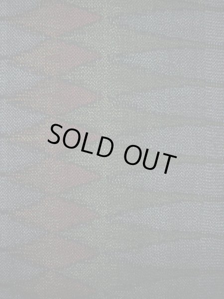 画像3: G0605W 塩沢紬 女性用着物  シルク(正絹)  スモーキーな 青, ジグザグ 【中古】 【USED】 【リサイクル】 ★★★★☆ (3)