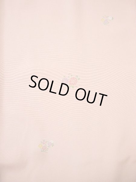 画像3: G0608E 小紋 女性用着物  シルク(正絹)  クリーミーな ピンク, 菊 【中古】 【USED】 【リサイクル】 ★★★★★ (3)