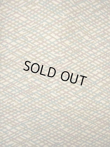 画像3: G0608I 小紋 女性用着物  シルク(正絹)   ベージュ, 菱 【中古】 【USED】 【リサイクル】 ★★★☆☆ (3)