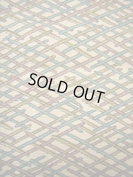 画像7: G0608I 小紋 女性用着物  シルク(正絹)   ベージュ, 菱 【中古】 【USED】 【リサイクル】 ★★★☆☆ (7)