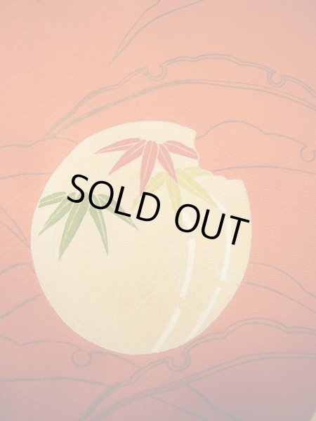 画像5: G0630S 訪問着 女性用着物  シルク(正絹)  スモーキーな オレンジ, 丸 【中古】 【USED】 【リサイクル】 ★★★☆☆ (5)