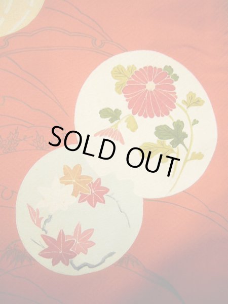 画像6: G0630S 訪問着 女性用着物  シルク(正絹)  スモーキーな オレンジ, 丸 【中古】 【USED】 【リサイクル】 ★★★☆☆ (6)