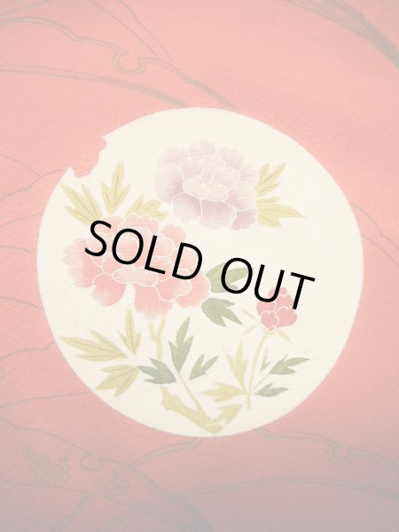 画像7: G0630S 訪問着 女性用着物  シルク(正絹)  スモーキーな オレンジ, 丸 【中古】 【USED】 【リサイクル】 ★★★☆☆ (7)