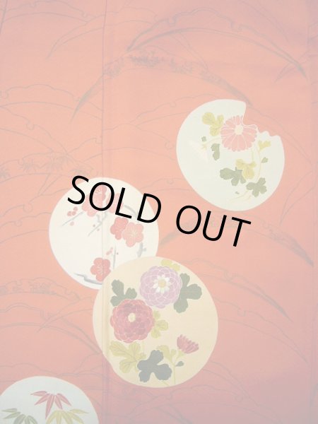 画像10: G0630S 訪問着 女性用着物  シルク(正絹)  スモーキーな オレンジ, 丸 【中古】 【USED】 【リサイクル】 ★★★☆☆ (10)