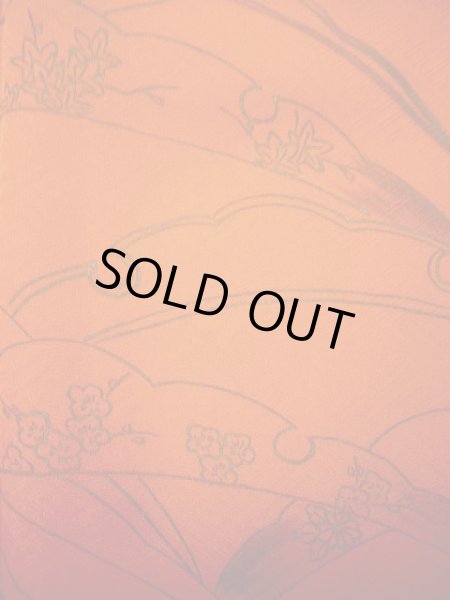 画像20: G0630S 訪問着 女性用着物  シルク(正絹)  スモーキーな オレンジ, 丸 【中古】 【USED】 【リサイクル】 ★★★☆☆ (20)