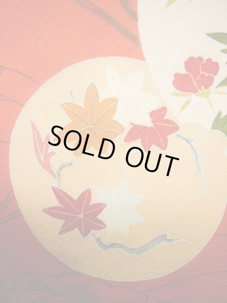 画像22: G0630S 訪問着 女性用着物  シルク(正絹)  スモーキーな オレンジ, 丸 【中古】 【USED】 【リサイクル】 ★★★☆☆ (22)