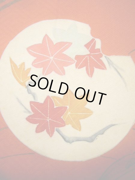 画像23: G0630S 訪問着 女性用着物  シルク(正絹)  スモーキーな オレンジ, 丸 【中古】 【USED】 【リサイクル】 ★★★☆☆ (23)