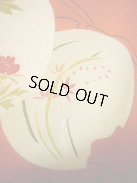 画像27: G0630S 訪問着 女性用着物  シルク(正絹)  スモーキーな オレンジ, 丸 【中古】 【USED】 【リサイクル】 ★★★☆☆ (27)